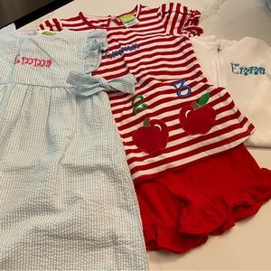 Girls size 7 monogrammed Emma clothes lot